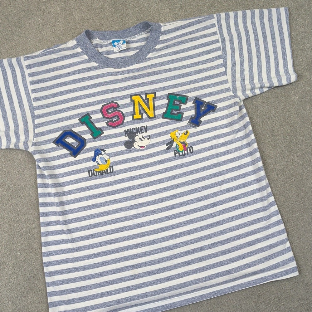 Vintage Disney Character Fashions Shirt L Mickey Donald Pluto Single Stitch USA